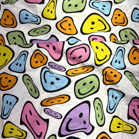 Vintage‎ aLab Button Down Shirt XL Melting Smiley Face Multicolor Hippy Trippy - Picture 13 of 14